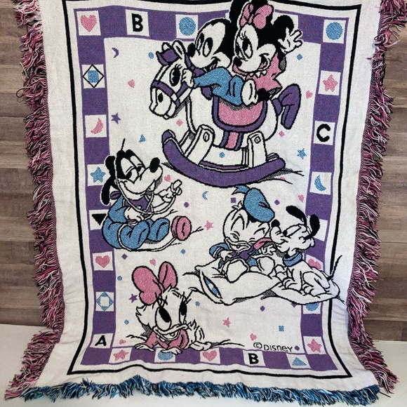 Disney Baby Babies Tapestry Woven Throw Blanket Vintage HTF Gender Neutral - Picture 1 of 7